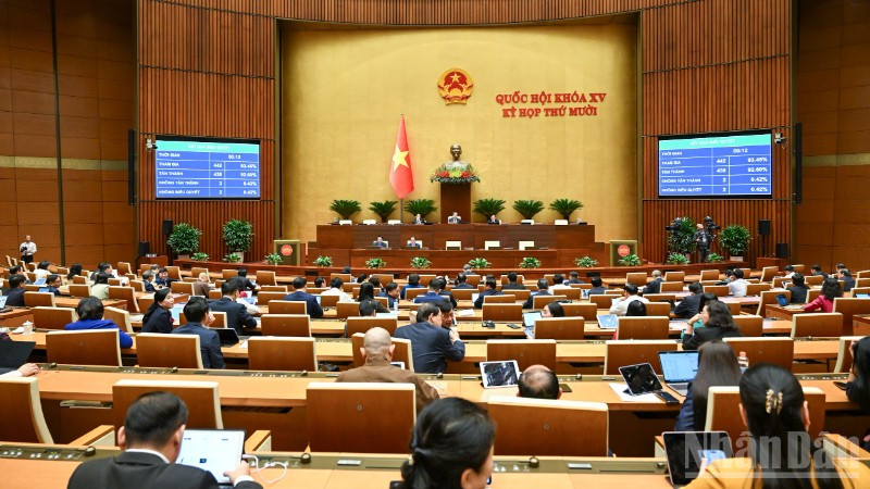 Quốc hội làm việc tại hội trường. 