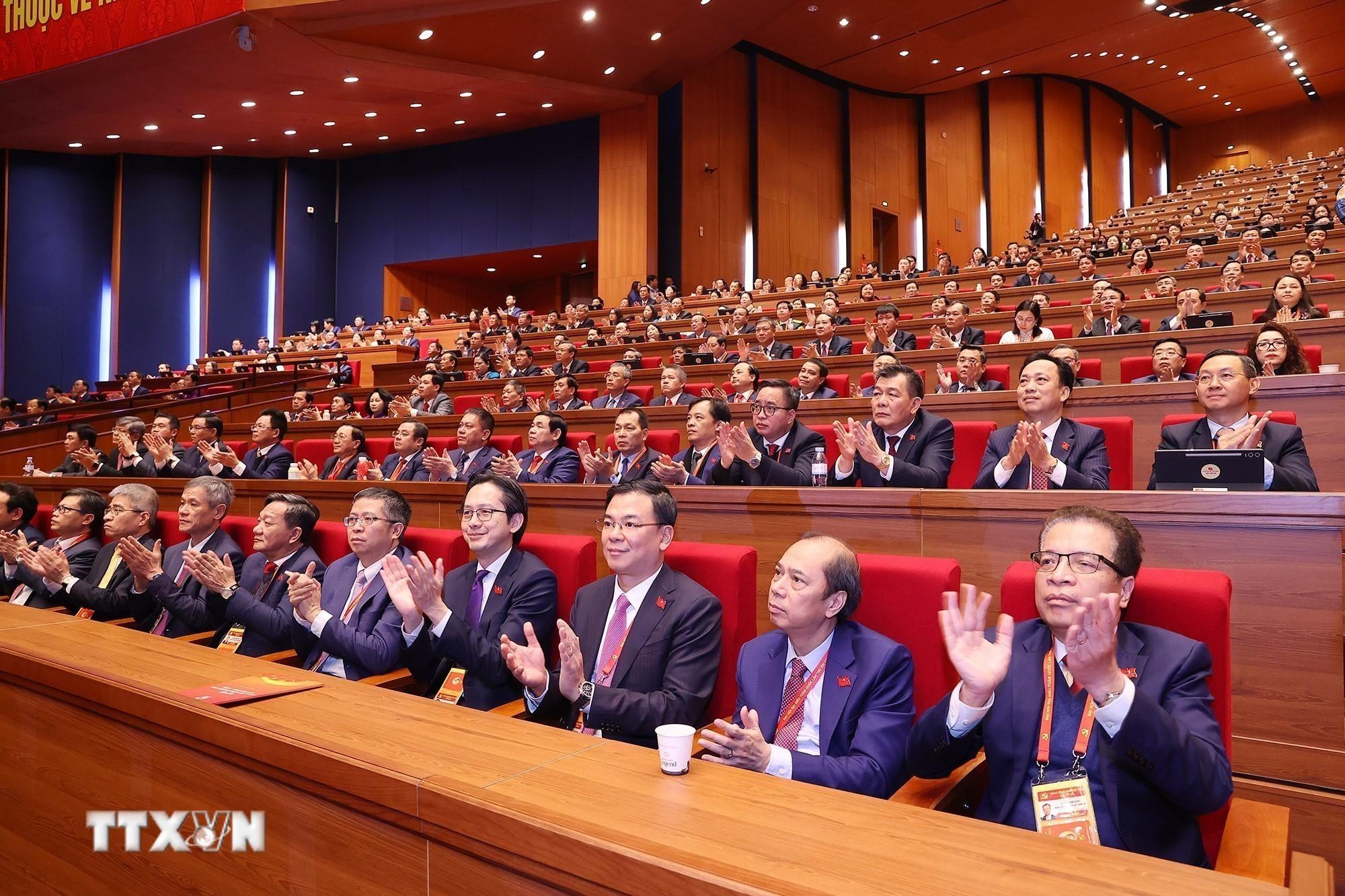 C&aacute;c đại biểu dự phi&ecirc;n bế mạc Đại hội XIV của Đảng. (Ảnh: TTXVN)