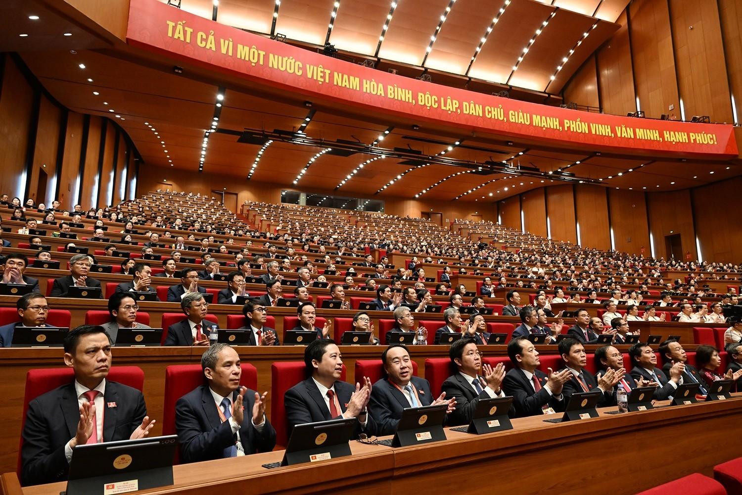 C&aacute;c đại biểu tham dự phi&ecirc;n khai mạc Đại hội đại biểu to&agrave;n quốc lần thứ XIV Đảng Cộng sản Việt Nam.