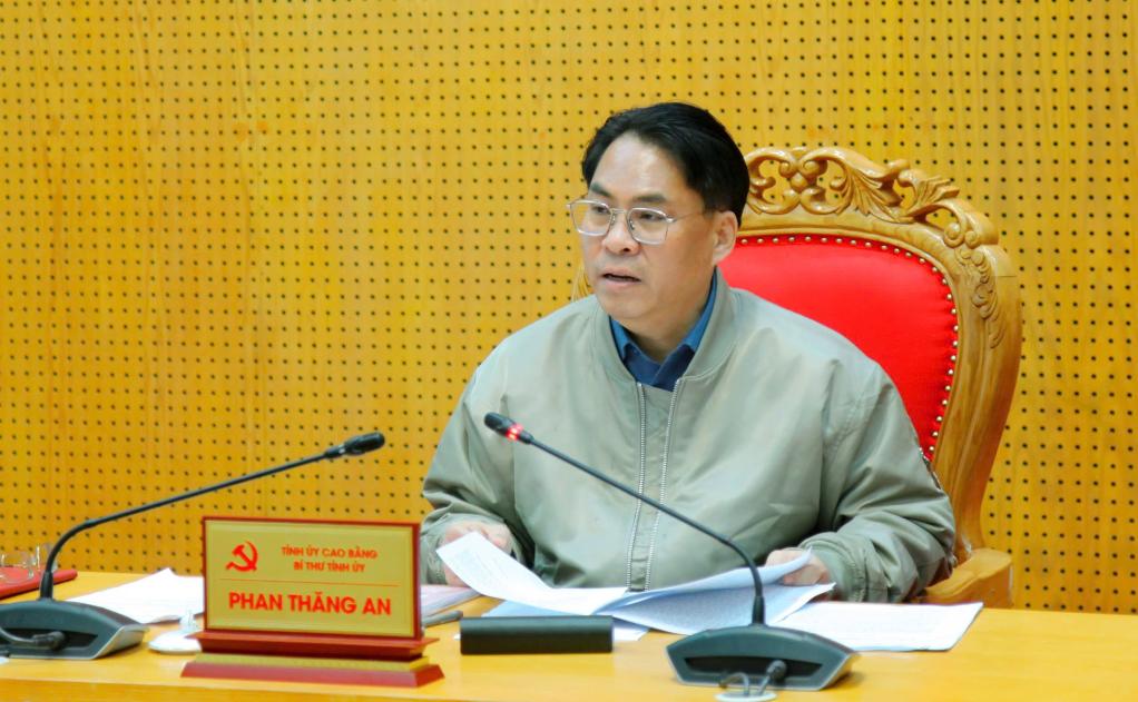 Bí thư Tỉnh ủy Phan Thăng An kết luận hội nghị.