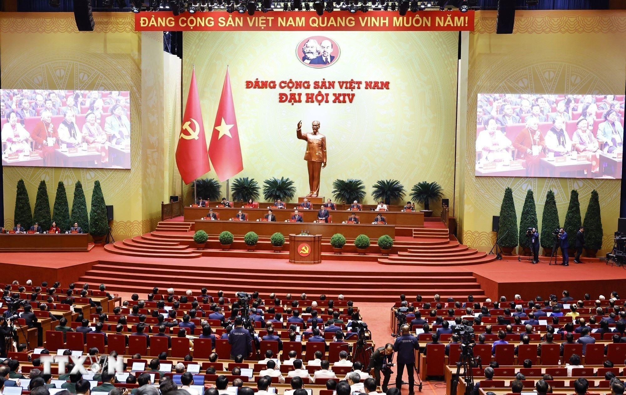 Phi&ecirc;n bế mạc Đại hội XIV của Đảng. (Ảnh: TTXVN)