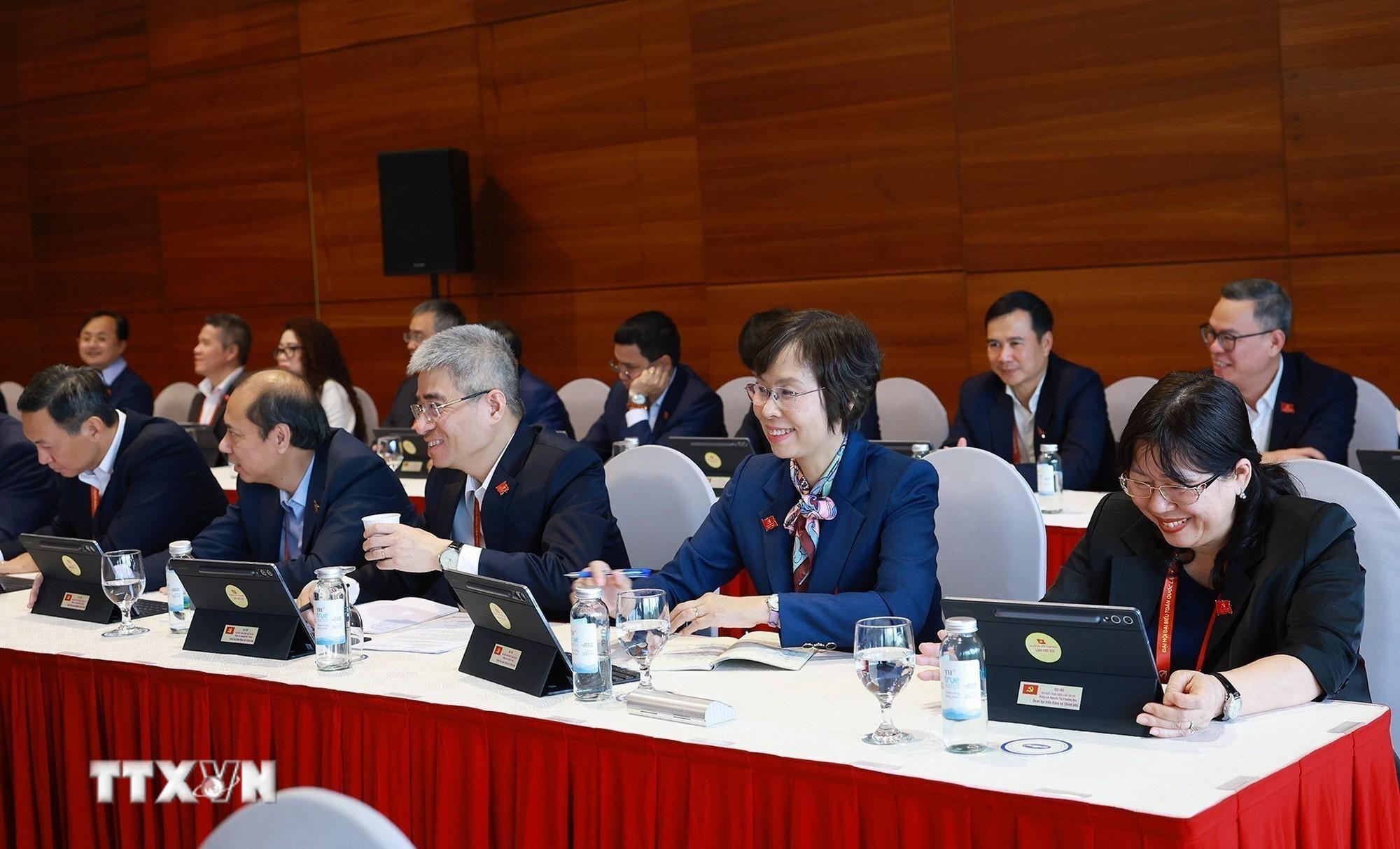 Đại biểu Đo&agrave;n Đảng bộ Ch&iacute;nh phủ thảo luận tại Đo&agrave;n. (Ảnh: TTXVN)