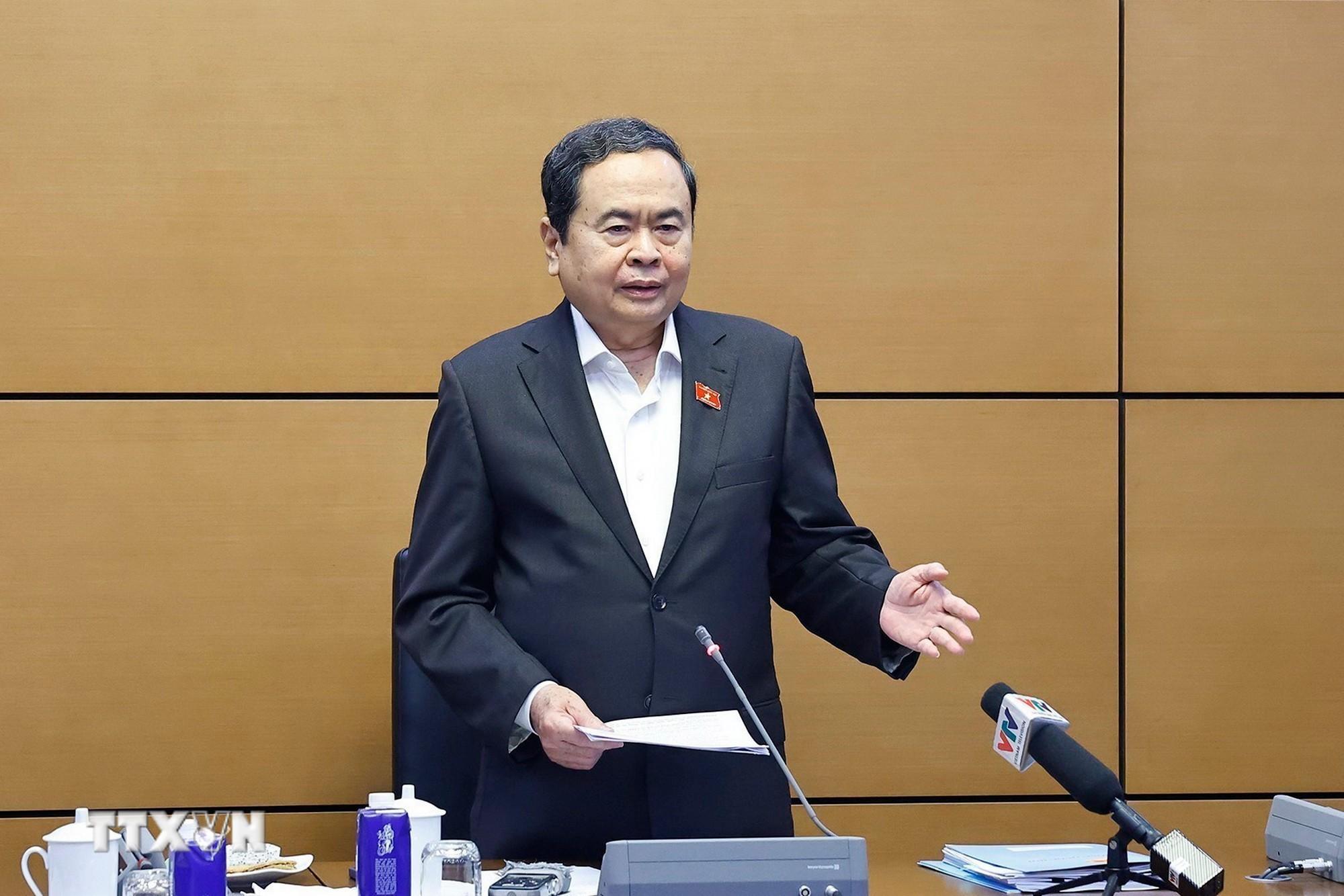 Chủ tịch Quốc hội Trần Thanh Mẫn phát biểu tại cuộc họp với các Tiểu ban trực thuộc Hội đồng Bầu cử quốc gia để đánh giá, rà soát các công việc chuẩn bị cho Ngày bầu cử đại biểu Quốc hội khóa XVI và đại biểu Hội đồng nhân dân các cấp nhiệm kỳ 2026 - 2031.