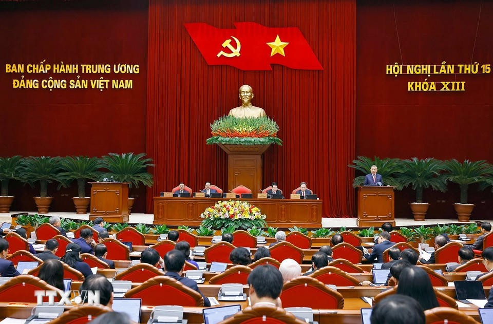 Tổng B&iacute; thư T&ocirc; L&acirc;m ph&aacute;t biểu khai mạc Hội nghị lần thứ 15 Ban Chấp h&agrave;nh Trung ương Đảng kho&aacute; XIII.