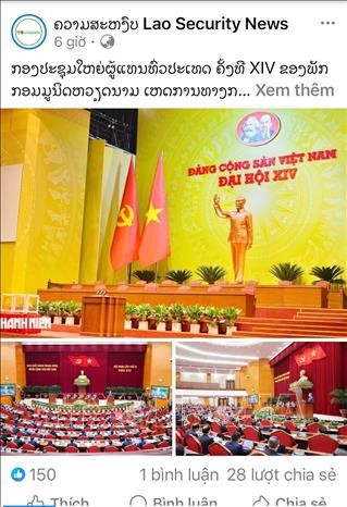 B&agrave;i viết "Đại hội Đảng XIV: Sự kiện ch&iacute;nh trị trọng đại" tr&ecirc;n tờ C&ocirc;ng an L&agrave;o.