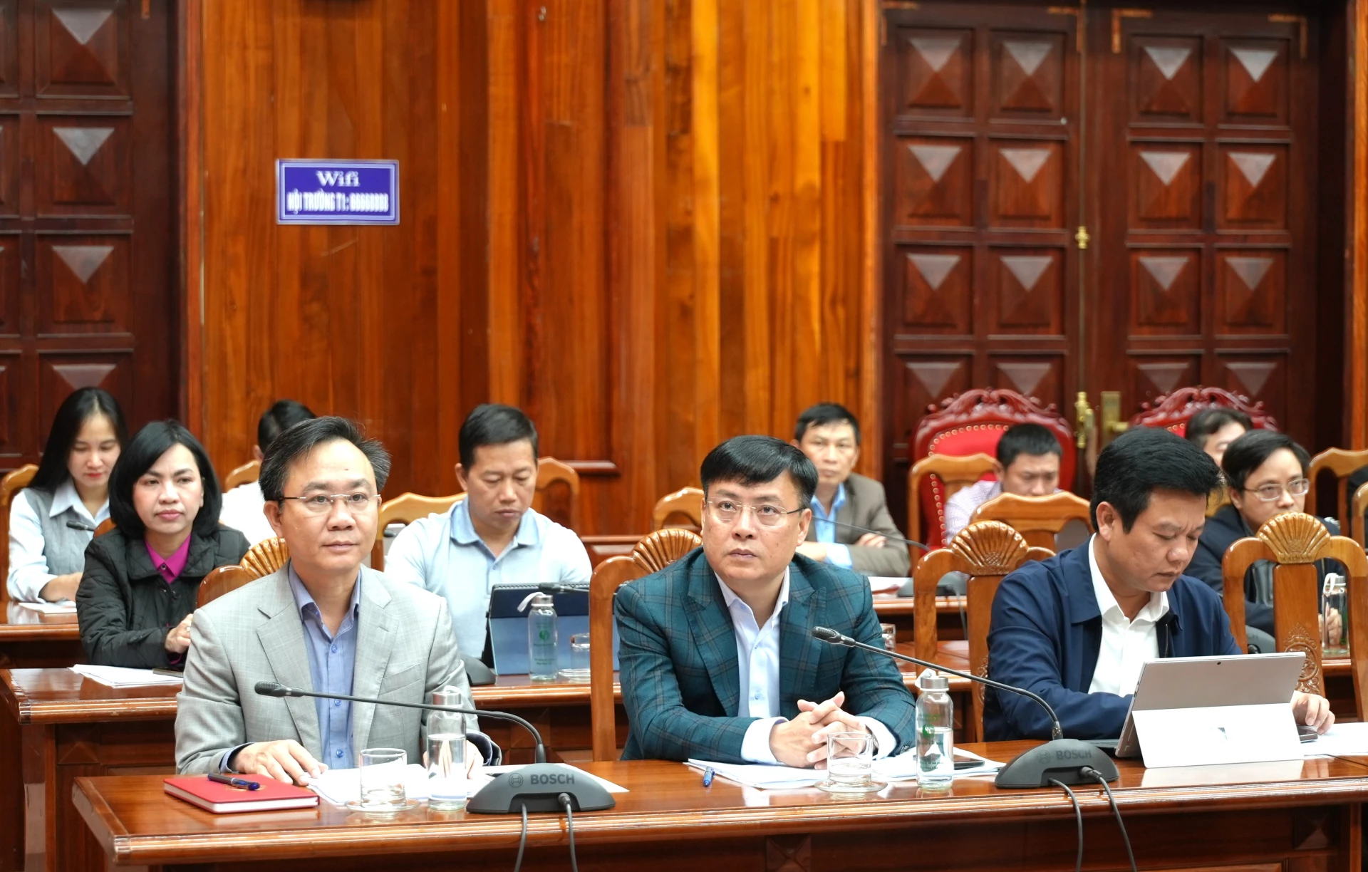 Các đại biểu dự hội nghị tại điểm cầu Quảng Trị - Ảnh: Trung Đức