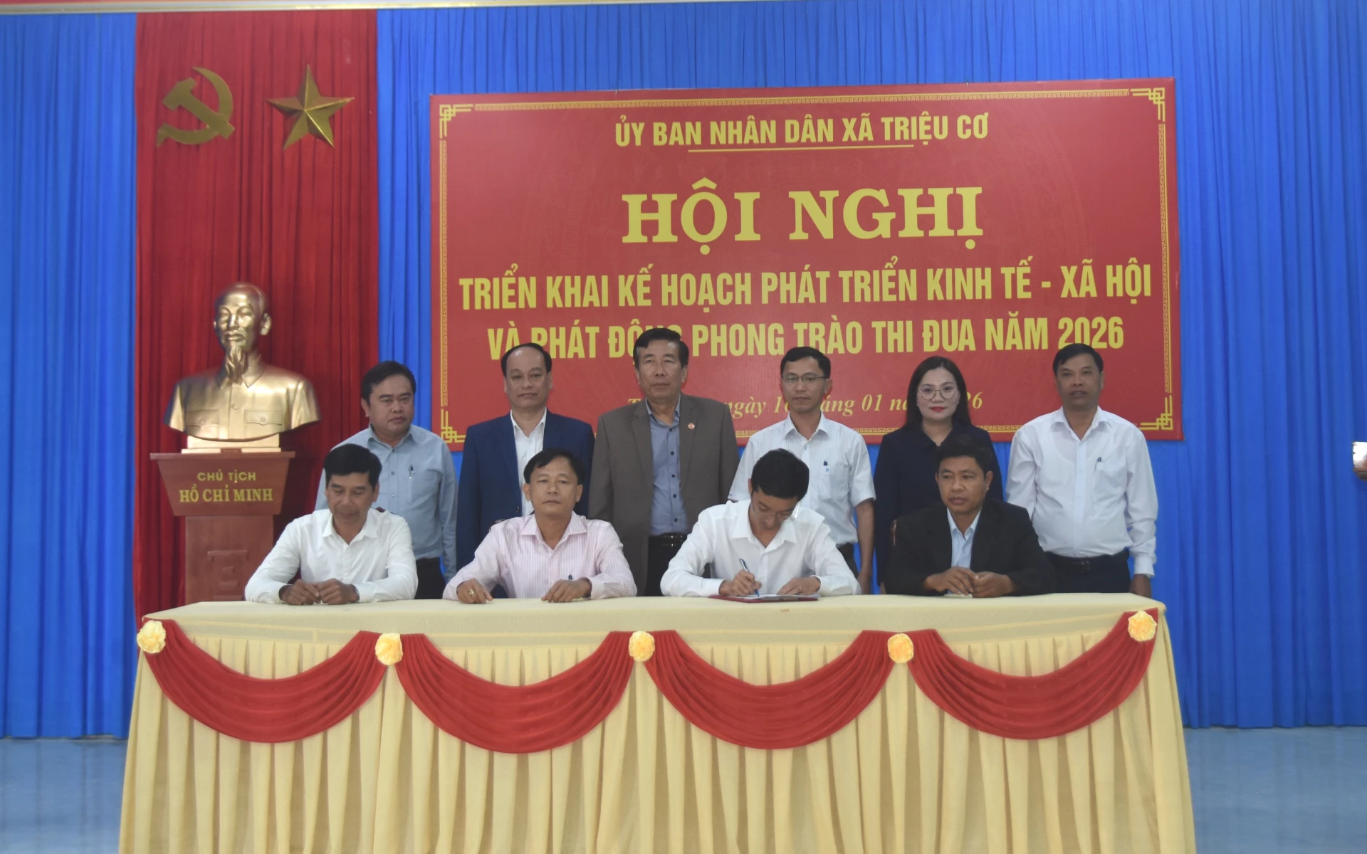 UBND x&atilde; Triệu Cơ ph&aacute;t động phong tr&agrave;o thi đua năm 2026 - Ảnh: ĐV