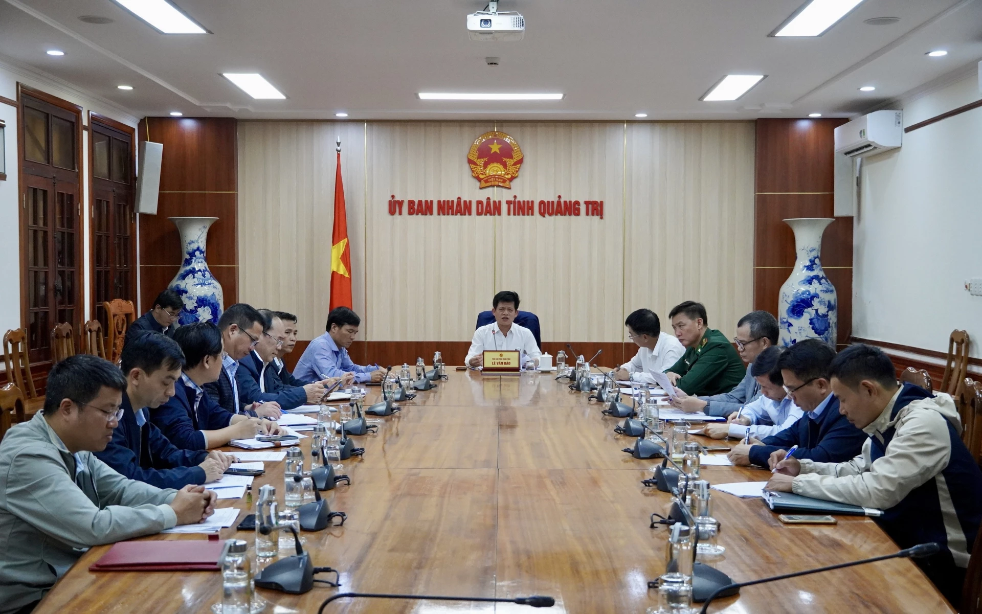 Quang cảnh cuộc họp tại điểm cầu Quảng Trị - Ảnh: H.N