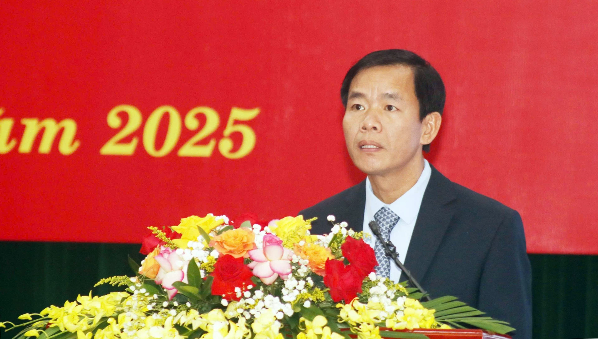 Đồng chí Nguyễn Văn Phương, Bí thư Tỉnh ủy phát biểu khai mạc hội nghị - Ảnh: X.P