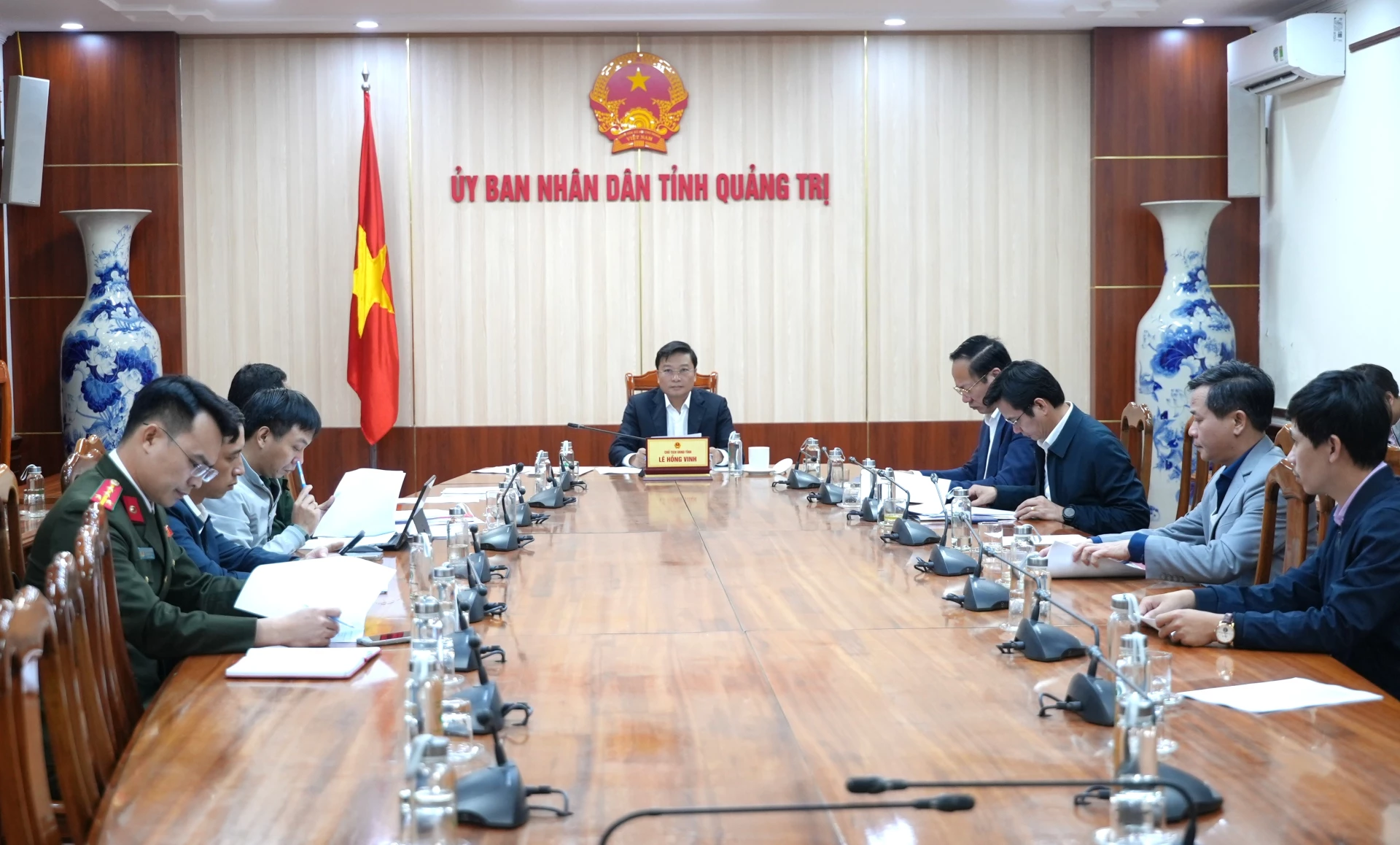 Quang cảnh cuộc họp tại điểm cầu Quảng Trị - Ảnh: Trung Đức