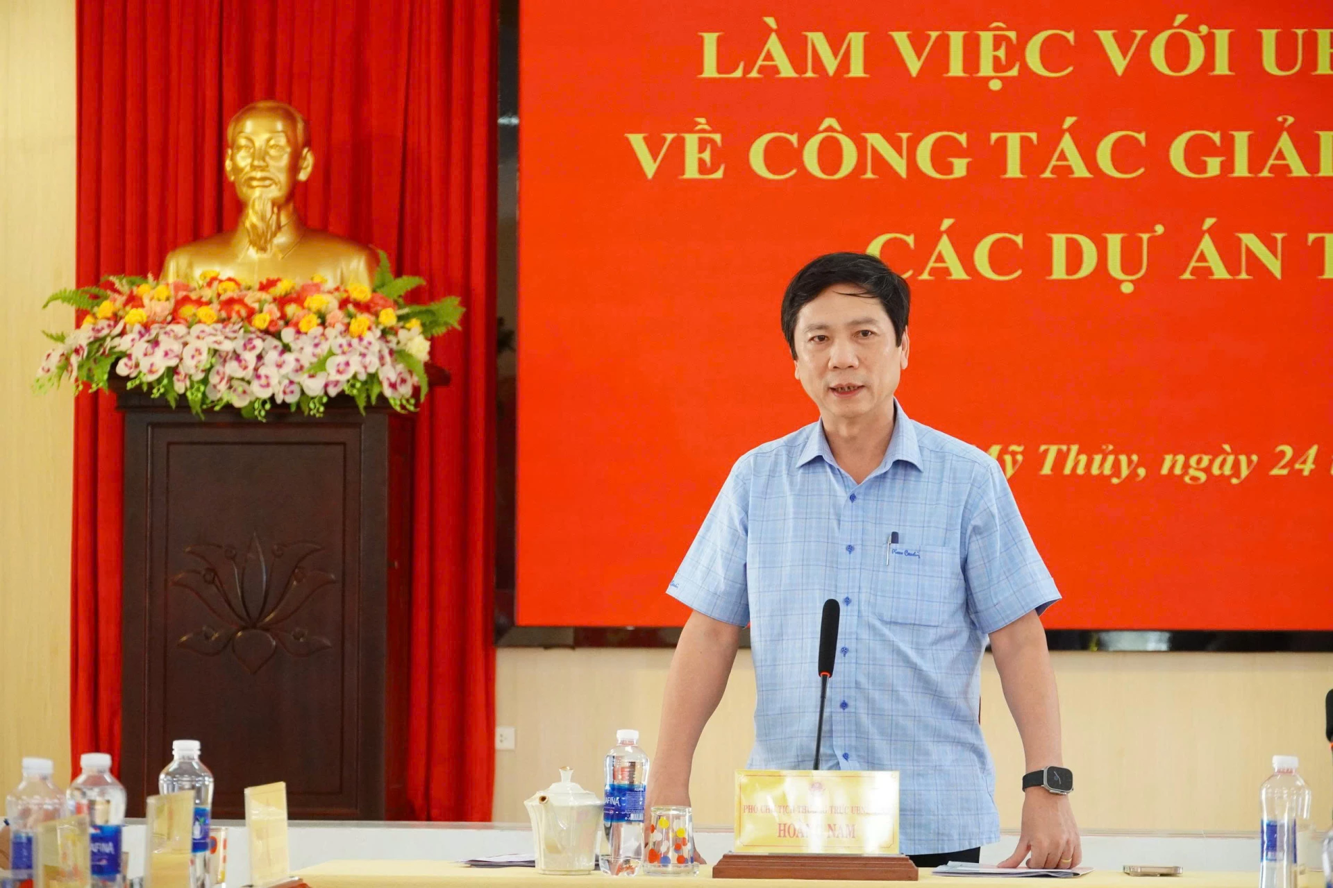 Ph&oacute; Chủ tịch Thường trực UBND tỉnh Ho&agrave;ng Nam kết luận buổi l&agrave;m việc- Ảnh: Mai Linh