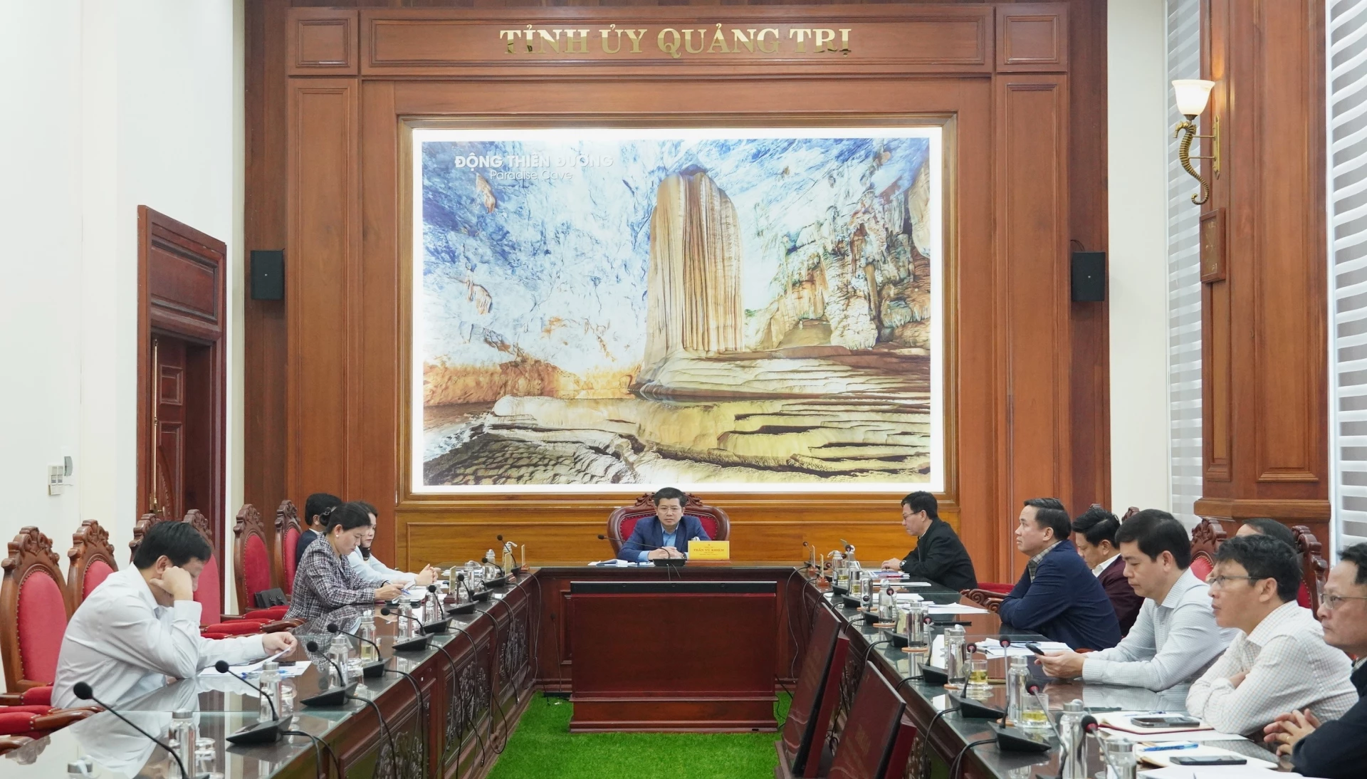 Quang cảnh hội nghị tại điểm cầu Quảng Trị - Ảnh: QV