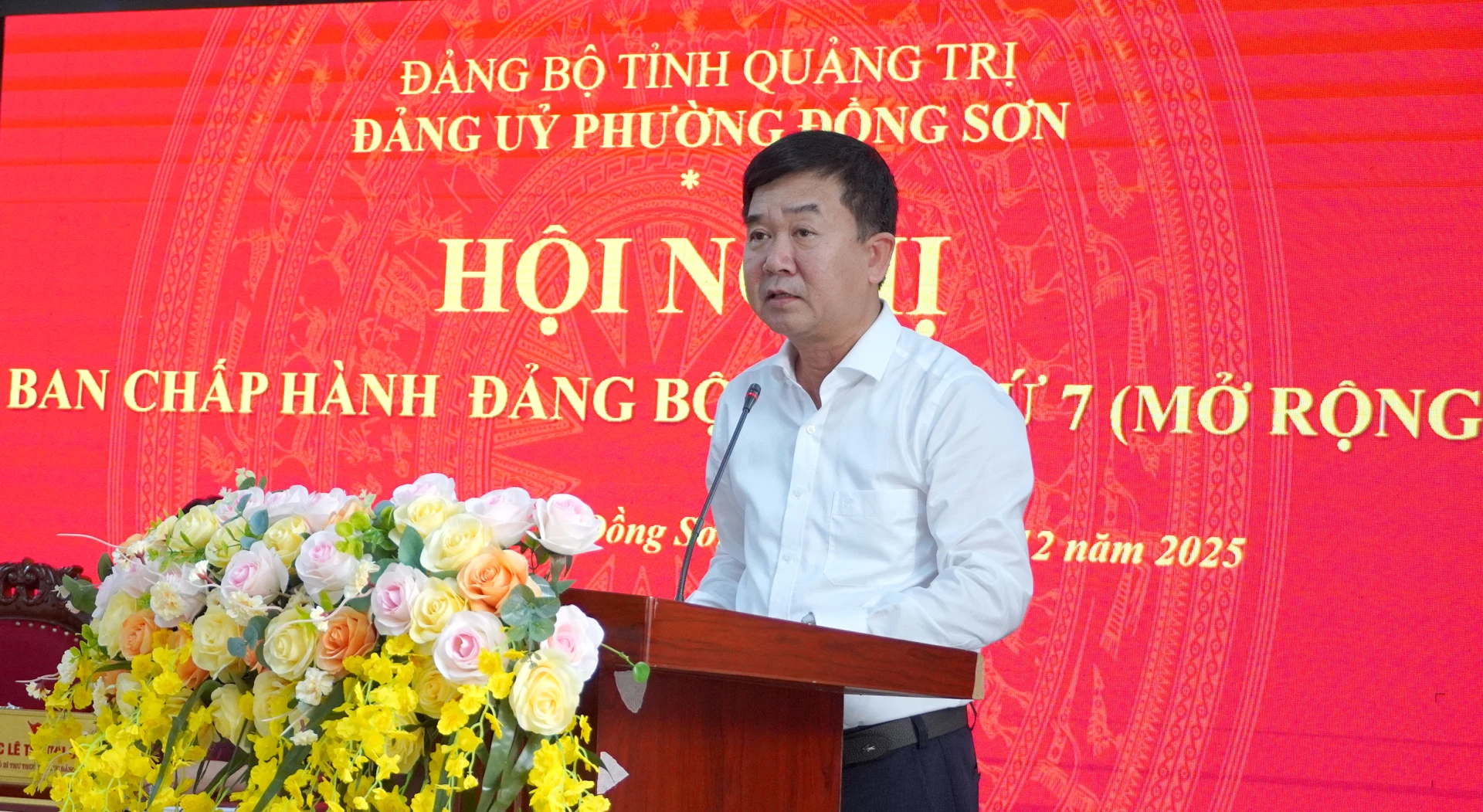Đồng chí Bí thư Đảng ủy phường Đồng Sơn Nguyễn Hữu Phước phát biểu kết luận tại hội nghị. Ảnh: H.Tr.
