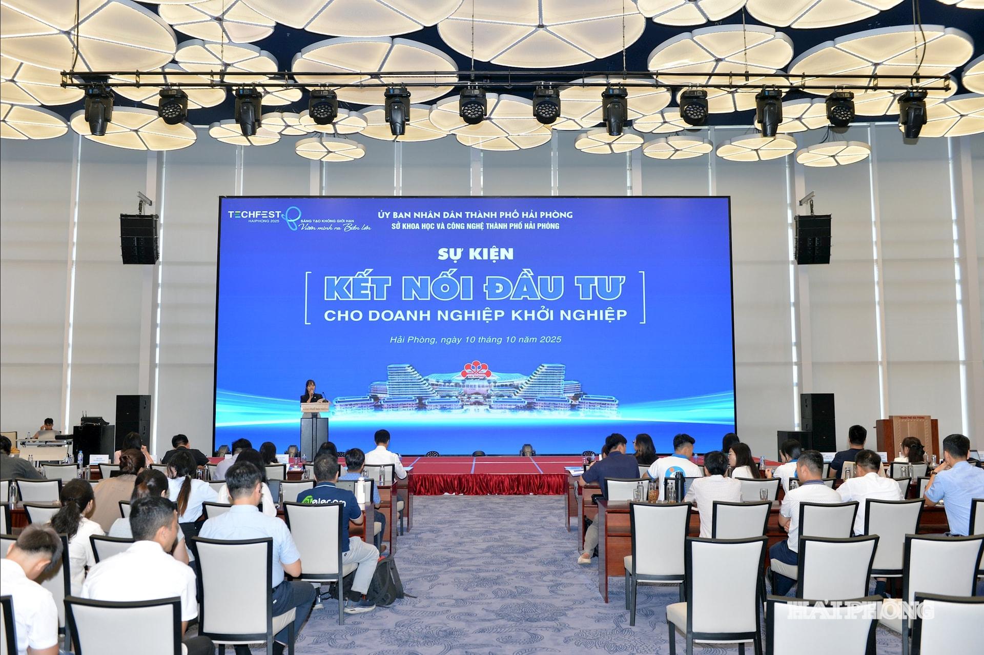 Quang cảnh sự kiện kết nối đầu tư giữa các doanh nghiệp, quỹ đầu tư với các công ty khởi nghiệp trong khuôn khổ TECHFEST Hải Phòng 2025