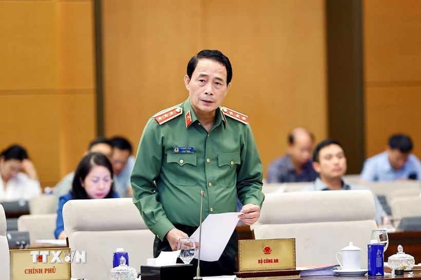 Thượng tướng Lê Quốc Hùng, Thứ trưởng Bộ Công an phát biểu. (Ảnh: Doãn Tấn/TTXVN)