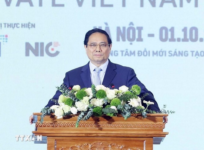 Thủ tướng Phạm Minh Chính phát biểu. (Ảnh: TTXVN)