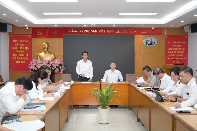 Đồng chí Dương Trọng Hiếu phát biểu. (Ảnh SGGP)