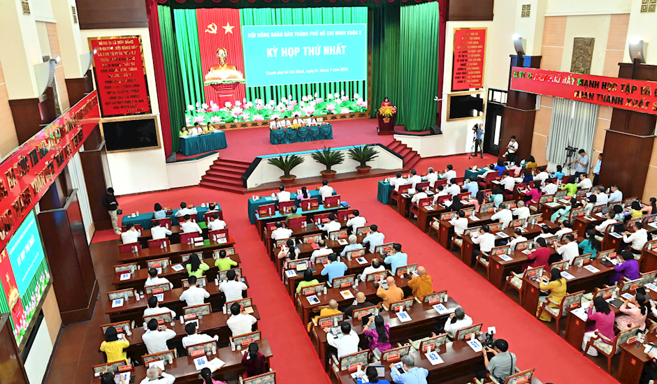 Kỳ họp đầu ti&ecirc;n của HĐND TPHCM sau s&aacute;p nhập. (Ảnh: SGGP)