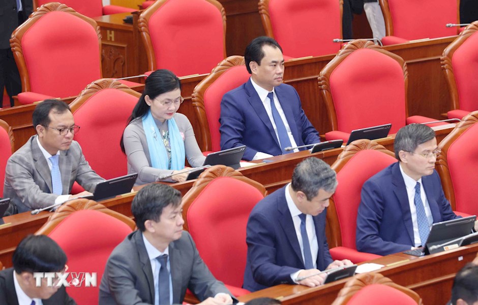 C&aacute;c đại biểu tham dự Hội nghị lần thứ 15 Ban Chấp h&agrave;nh Trung ương Đảng kh&oacute;a XIII. (Ảnh: TTXVN)