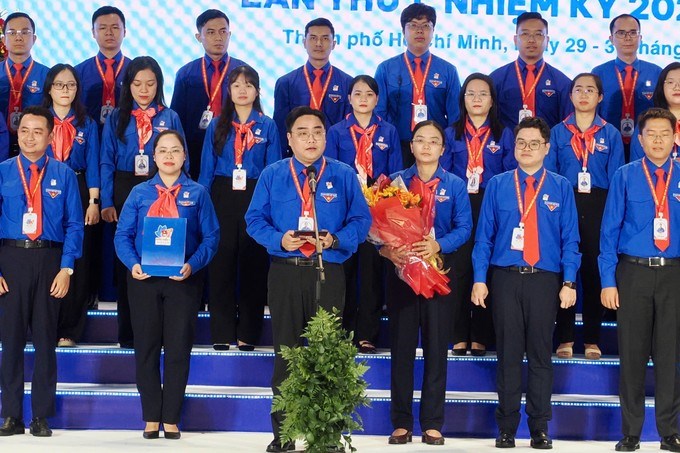 Thay mặt Ban Chấp h&agrave;nh Th&agrave;nh Đo&agrave;n nhiệm kỳ mới, B&iacute; thư Th&agrave;nh Đo&agrave;n TPHCM Ng&ocirc; Minh Hải gửi lời cảm ơn sự tin tưởng v&agrave; kỳ vọng của đại hội. (Ảnh: SGGP)