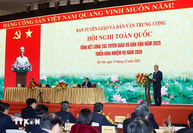 Tổng Bí thư Tô Lâm phát biểu chỉ đạo. (Ảnh: TTXVN)