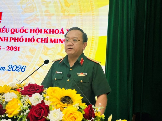 Ông Nguyễn Thành Trung trình bày chương trình hành động tại hội nghị