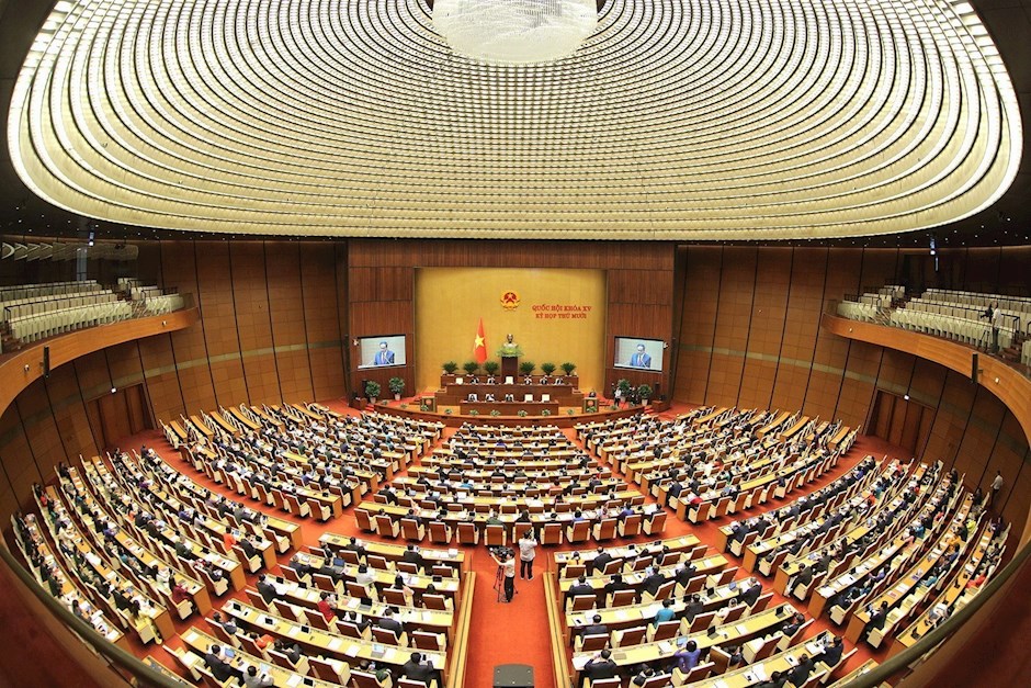 To&agrave;n cảnh phi&ecirc;n khai mạc kỳ họp thứ 10, Quốc hội kh&oacute;a XV. (Ảnh: TTXVN)