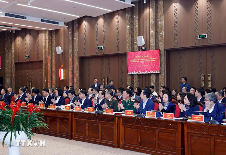 C&aacute;c đại biểu tham dự buổi l&agrave;m việc. (Ảnh: TTXVN)