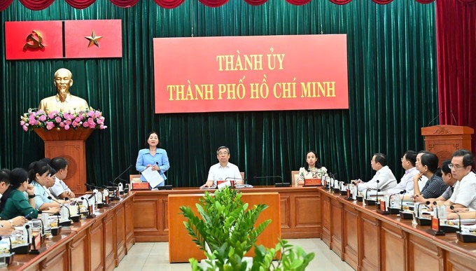 Đồng chí Trương Thị Bích Hạnh phát biểu. (Ảnh: SGGP)