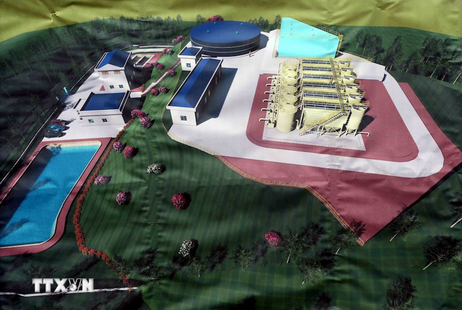 Phối cảnh nhà máy cấp nước Chiềng Dong. (Ảnh: TTXVN)