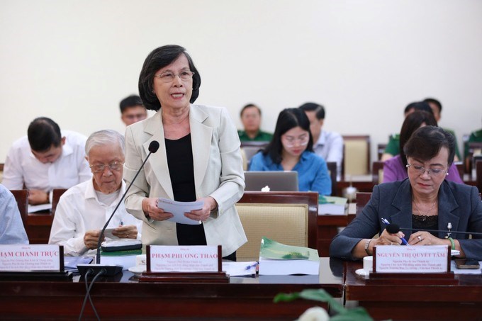 Đồng chí Phạm Phương Thảo phát biểu tại hội thảo. Ảnh: NGUYỄN HOÀNG