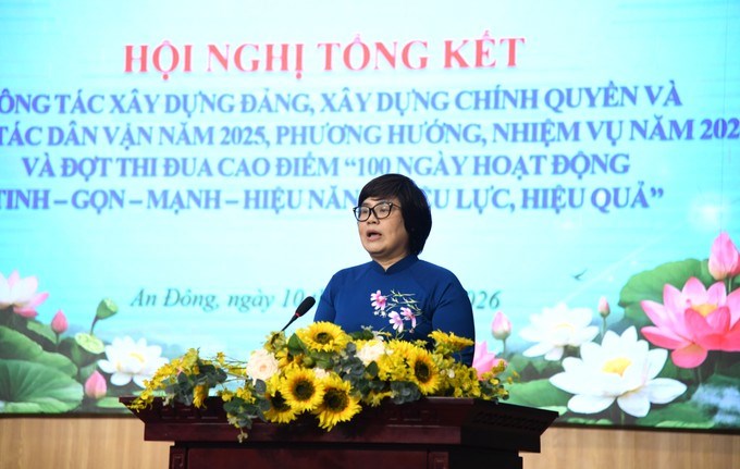 Đồng ch&iacute; Trương Minh Kiều ph&aacute;t biểu tại hội nghị