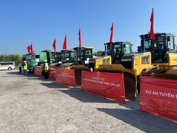 Lễ động thổ tuyến đường sắt Bến Thành - Cần Giờ. (Ảnh: SGGP)