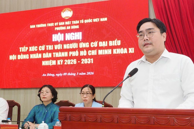 Ông Ngô Minh Hải trình bày chương trình hành động. (Ảnh: SGGP)