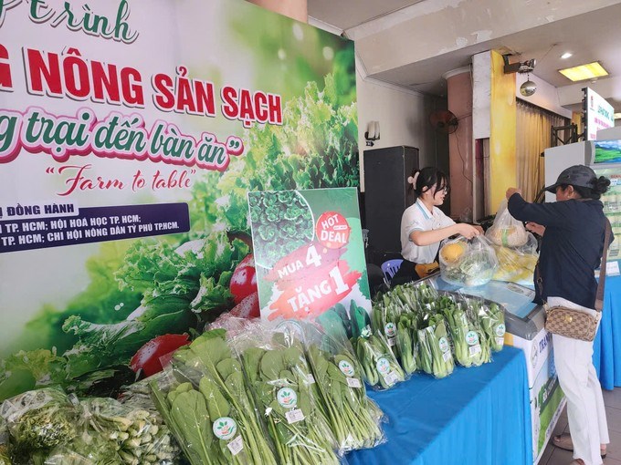 Rau sạch của c&aacute;c hợp t&aacute;c x&atilde; n&ocirc;ng nghiệp tr&ecirc;n địa b&agrave;n TPHCM được giới thiệu rộng r&atilde;i trong lễ ph&aacute;t động