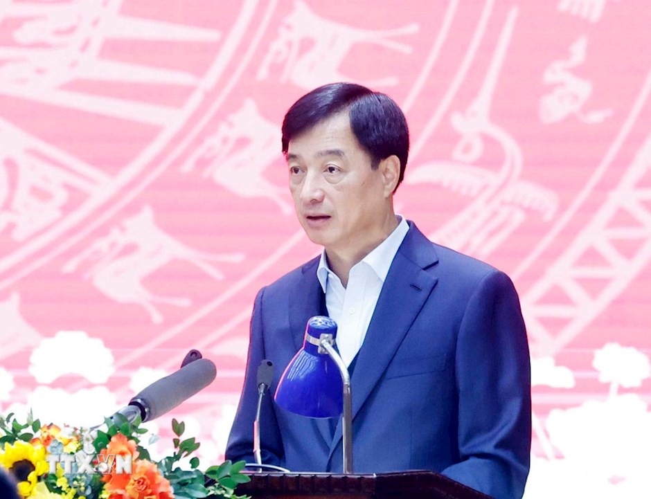 Đồng ch&iacute; Nguyễn Duy Ngọc, Ủy vi&ecirc;n Bộ Ch&iacute;nh trị, B&iacute; thư Th&agrave;nh ủy H&agrave; Nội ph&aacute;t biểu. (Ảnh: TTXVN)