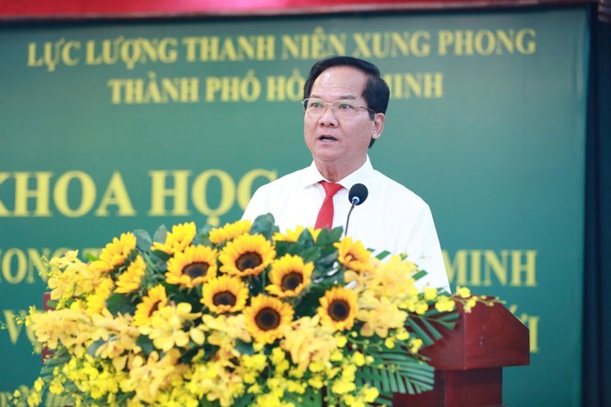 Đồng chí Trần Văn Khuyên phát biểu tổng kết hội thảo. Ảnh: NGUYỄN HOÀNG