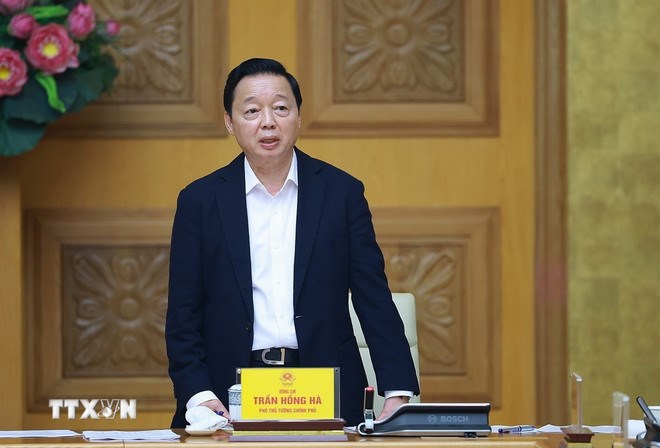 Phó Thủ tướng Trần Hồng Hà phát biểu. (Ảnh: TTXVN)