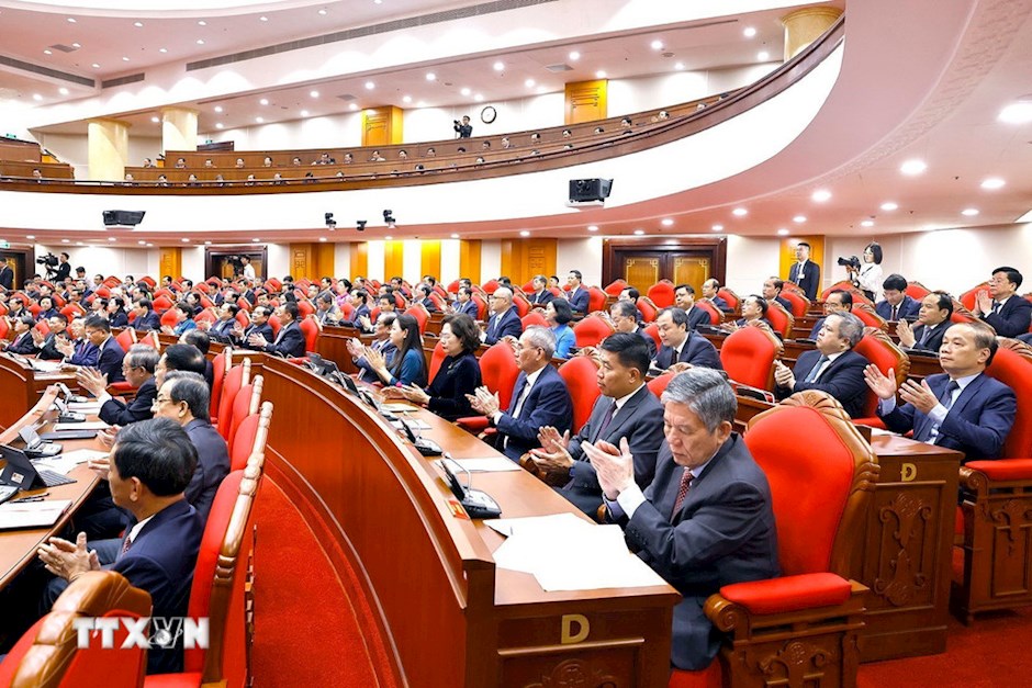 C&aacute;c đại biểu dự khai mạc Hội nghị lần thứ 15 Ban Chấp h&agrave;nh Trung ương Đảng kh&oacute;a XIII. (Ảnh: TTXVN)