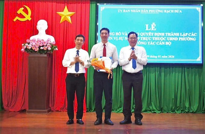 &Ocirc;ng Trần Triệu Ph&uacute;, Ph&oacute; Ch&aacute;nh Văn ph&ograve;ng UBND - HĐND phường giữ chức vụ Quyền Gi&aacute;m đốc Trung t&acirc;m Cung ứng dịch vụ c&ocirc;ng phường Rạch Dừa.