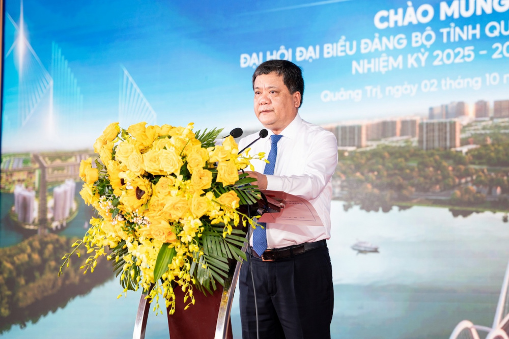 Ông Trần Phong - Chủ tịch UBND tỉnh Quảng Trị phát biểu tại buổi lễ. Ảnh: Sun Group