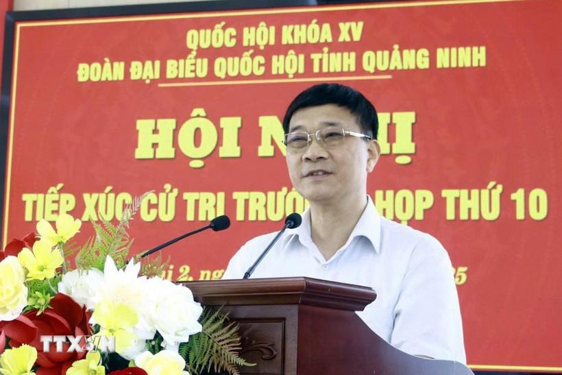 Ông Vũ Hồng Thanh, Ủy viên Trung ương Đảng, Phó Chủ tịch Quốc hội phát biểu tại buổi tiếp xúc cử tri. (Ảnh: Thu Hằng/TTXVN phát)