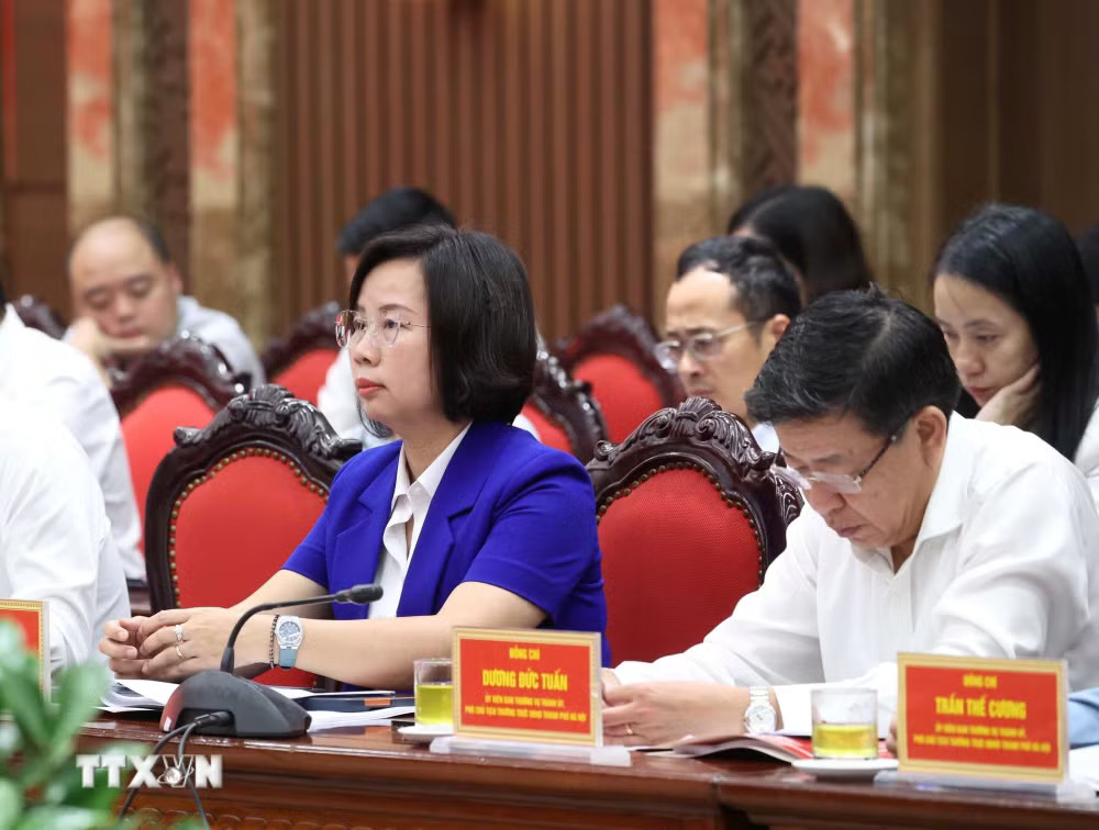 Các đại biểu tham dự Hội nghị. (Ảnh: Thống Nhất/TTXVN) ttxvn-tong-bi-thu-chu-tich-nuoc-chu-tri-hoi-nghi-thong-qua-du-thao-ket-qua-kiem-tra-giam-sat-dot-3-doi-voi-ban-thuong-vu-thanh-uy-ha-noi-7.jpg