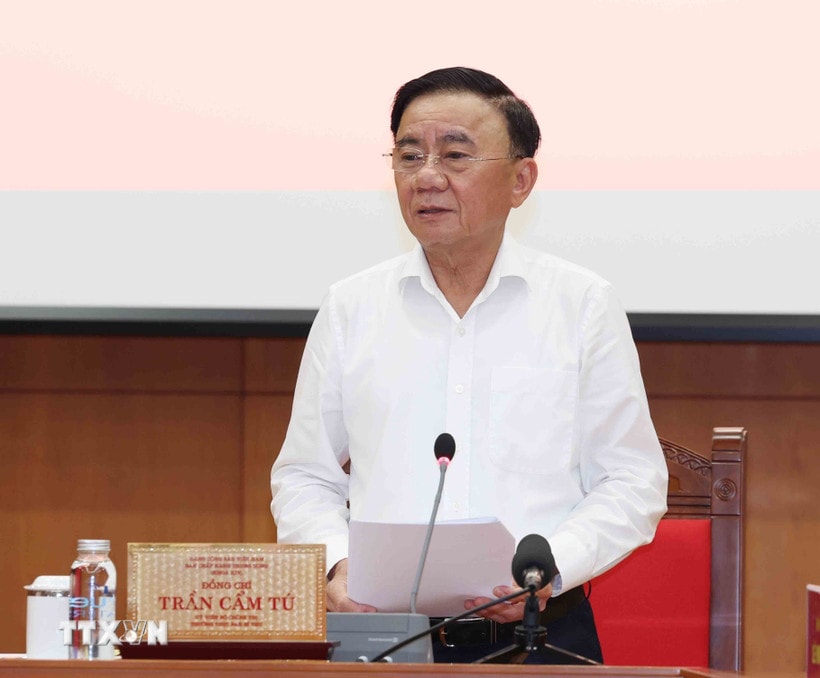 Đồng chí Trần Cẩm Tú, Ủy viên Bộ Chính trị, Thường trực Ban Bí thư . (Ảnh: Phương Hoa/TTXVN)