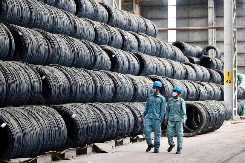 Tập đo&agrave;n H&ograve;a Ph&aacute;t lập kỷ lục vượt 10 triệu tấn th&eacute;p trong năm 2025, tăng 31%. (Ảnh: Vietnam+)
