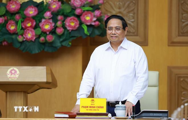 Bí thư Đảng ủy Chính phủ, Thủ tướng Chính phủ Phạm Minh Chính phát biểu. (Ảnh: Dương Giang/TTXVN) ttxvn-dang-uy-chinh-phu-dang-uy-quoc-hoi-1.jpg