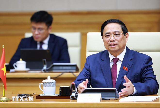 Thủ tướng Phạm Minh Chính hội kiến Chủ tịch Quốc hội Hungary Kover Laszlo đang có chuyến thăm chính thức Việt Nam. (Ảnh: Dương Giang/TTXVN) ttxvn-thu-tuong-pham-minh-chinh-hoi-kien-chu-tich-quoc-hoi-hungary-6.jpg