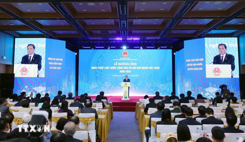 Chủ tịch Quốc hội Trần Thanh Mẫn phát biểu. (Ảnh: Phạm Kiên/TTXVN)