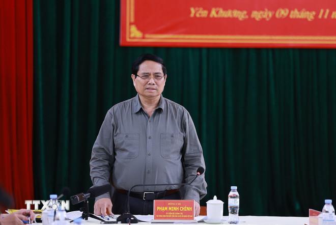 Thủ tướng Phạm Minh Chính làm việc với Ban Thường vụ Tỉnh ủy Thanh Hóa về tình hình phát triển kinh tế-xã hội. (Ảnh: Dương Giang/TTXVN) ttxvn-thu-tuong-lam-viec-voi-ban-thuong-vu-tinh-uy-thanh-hoa-1.jpg