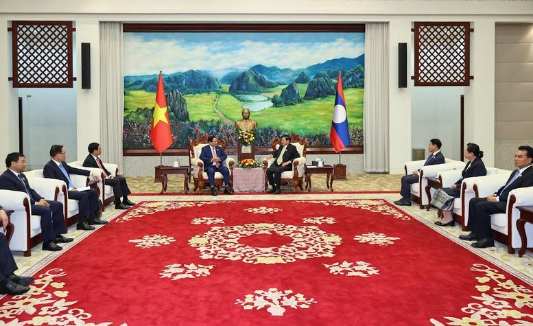 Thủ tướng Phạm Minh Chính hội kiến Tổng Bí thư, Chủ tịch nước Lào- Ảnh 4.